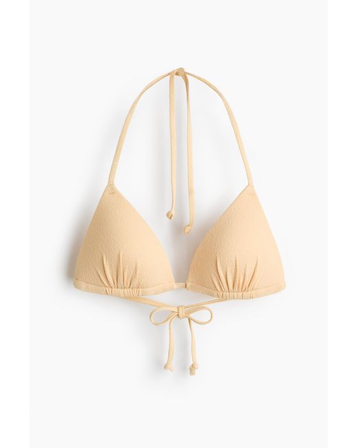 H&M Padded Triangelbikinitop in het White