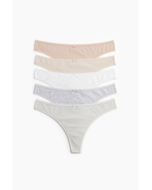 H&M White 5er-Pack Baumwolltangas