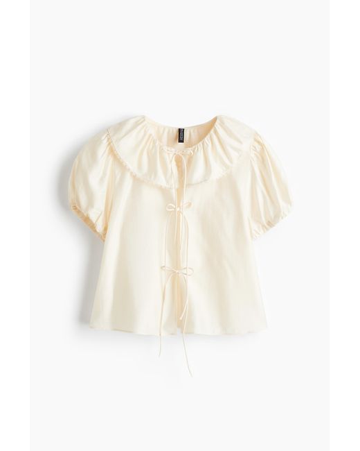 H&M White Bluse zum Binden