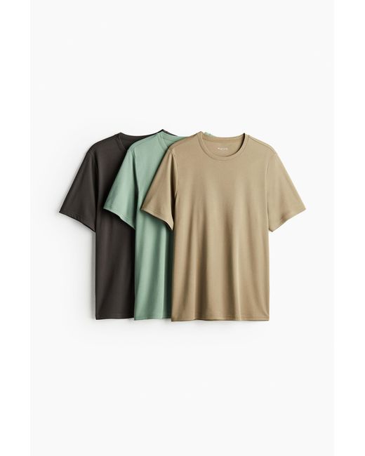 H&M 3er-Pack DryMoveTM Sport-T-Shirts in Green für Herren