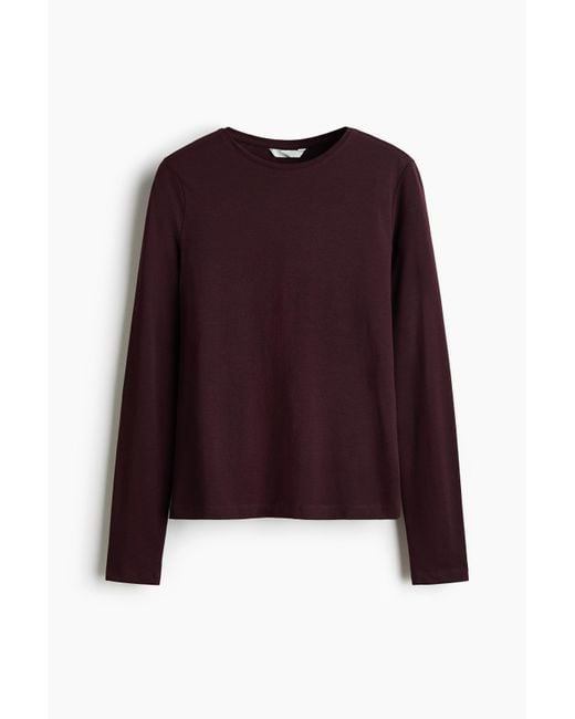 Top ajusté en coton H&M en coloris Purple
