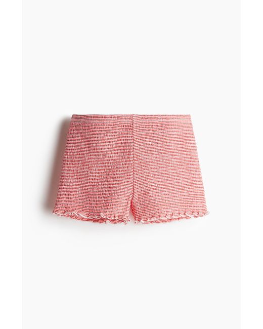 H&M Gesmokte Minishort in het Pink