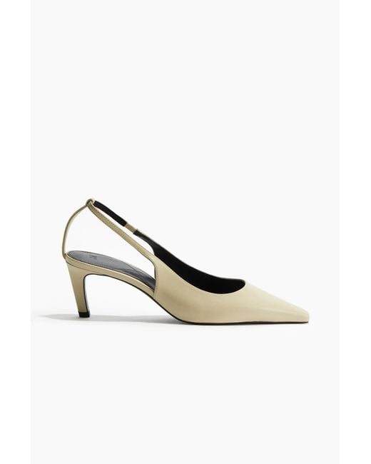 H&M White Slingpumps mit Absatz