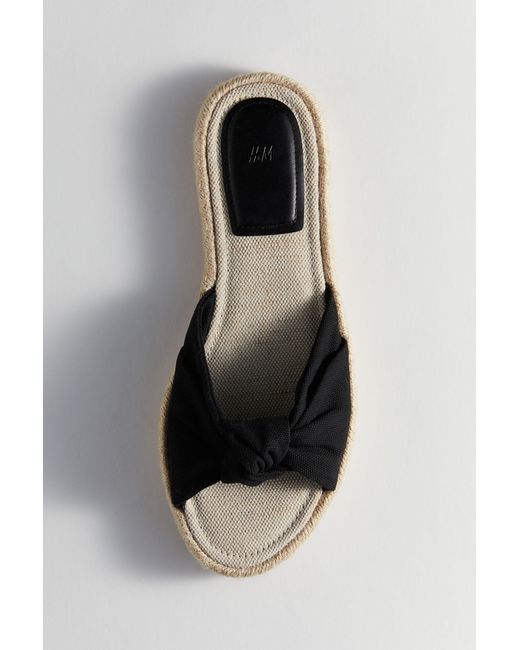 H&M Espadrille-slippers Met Geknoopt Detail in het Black