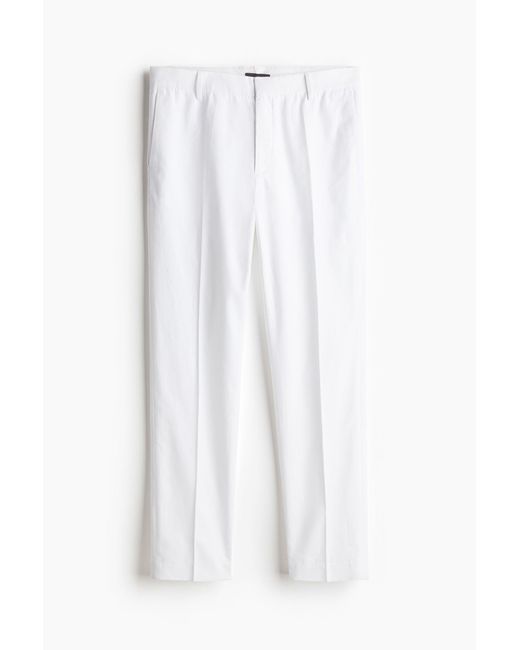 Pantalon de costume Slim Fit en lin mélangé H&M pour homme en coloris White