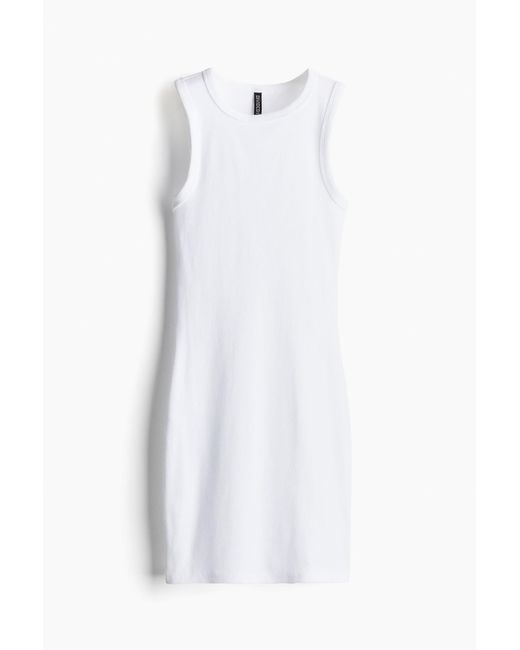 Robe moulante côtelée H&M en coloris White