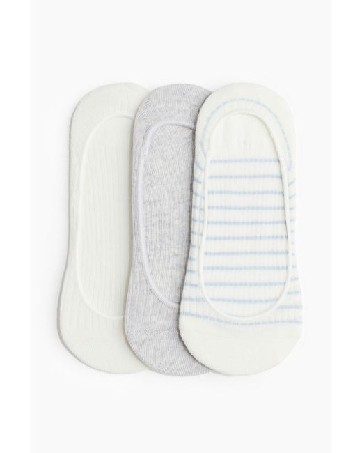 H&M White 3er-Pack Weit ausgeschnittene Socken