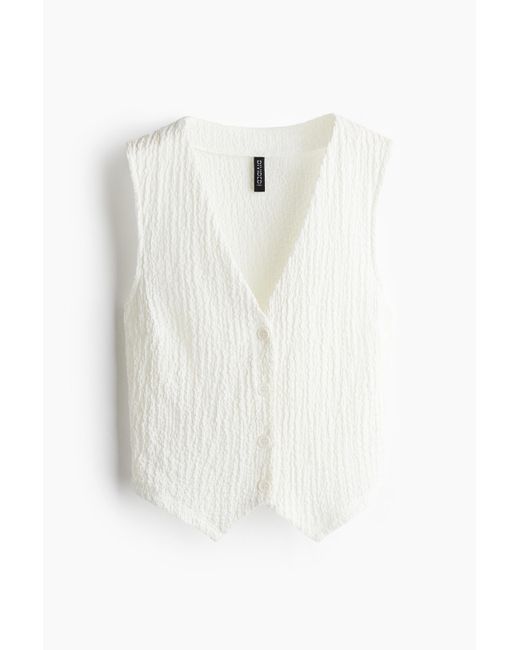 Gilet sans manches en jersey texturé H&M en coloris White