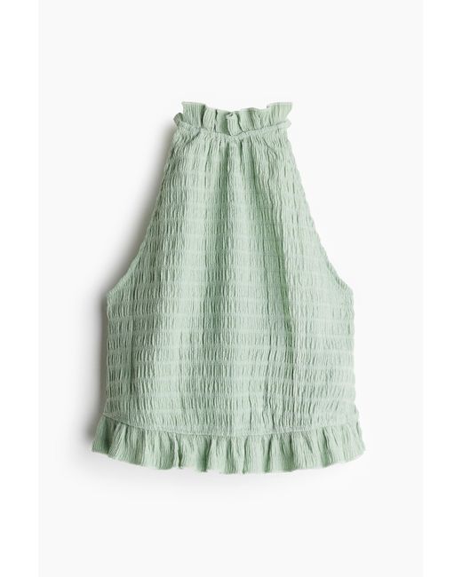 Top dos nu texturé H&M en coloris Green