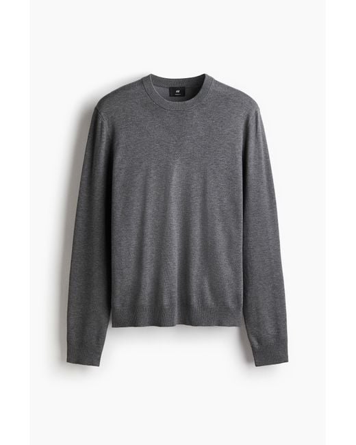 Pull Regular Fit en maille fine H&M pour homme en coloris Gray