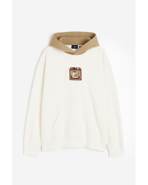 H&M Capuchonsweater Met Print in het Wit voor heren | Lyst NL
