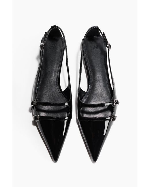 H&M Black Lack-Slingpumps