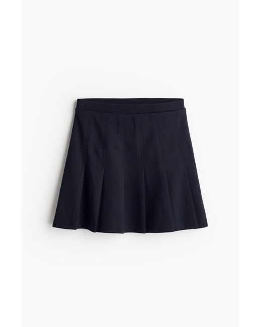 H&M Blue Faltenjupe aus Scuba