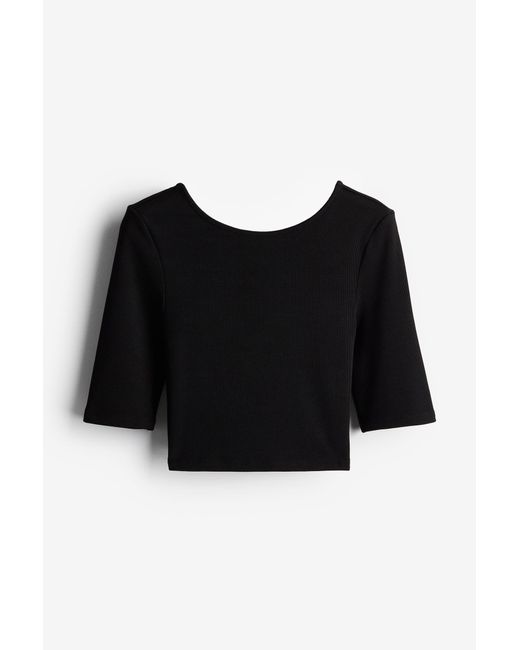 H&M Black Shirt mit tiefem Rückenausschnitt