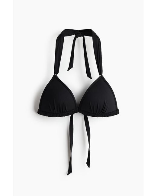 H&M Push-up Triangelbikinitop in het Black