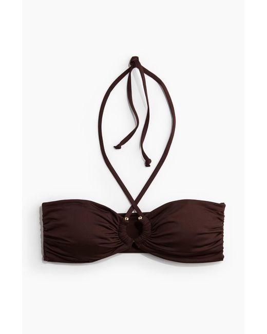H&M Padded Halterbikinitop in het White