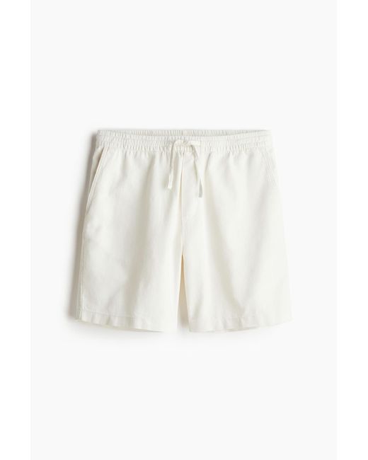 H&M Shorts aus Leinenmix in Relaxed Fit in White für Herren