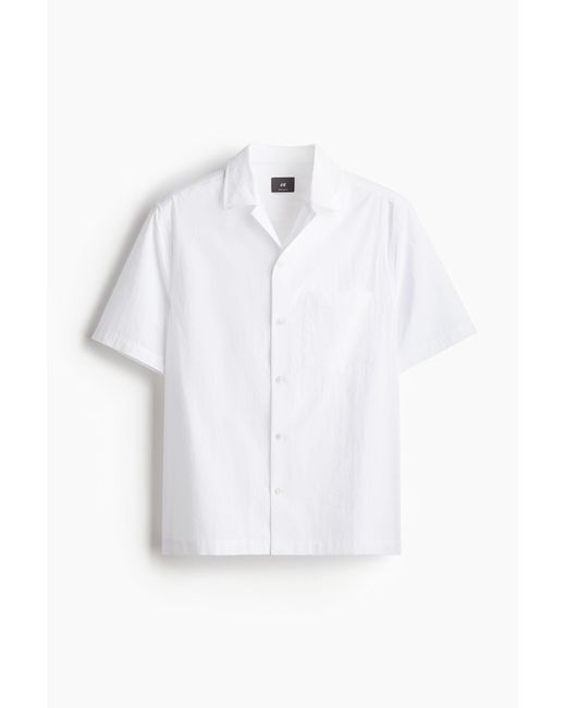 Chemise Regular Fit avec col cubain H&M pour homme en coloris White