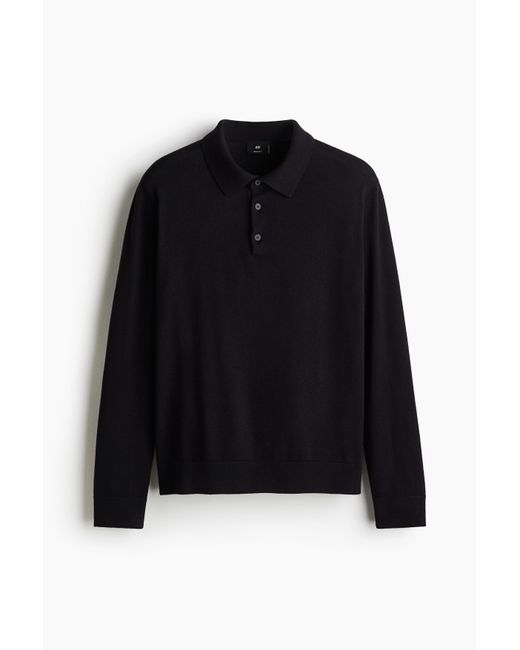 H&M Wollen Polotrui in het Black voor heren