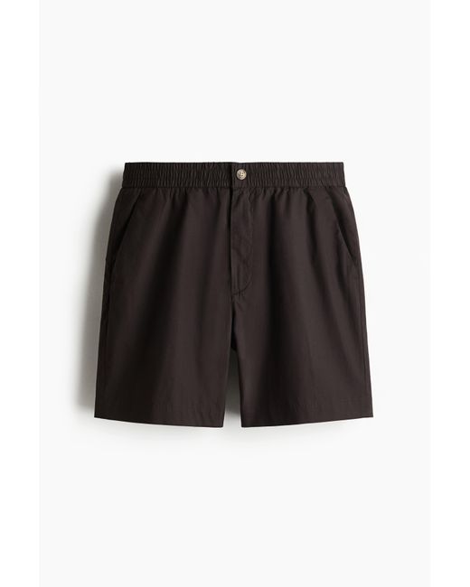 H&M Popelineshorts in Relaxed Fit in Black für Herren
