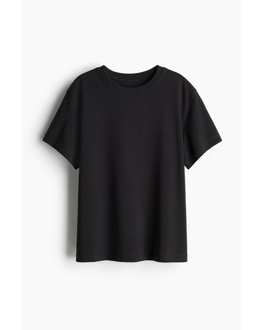 H&M Black Oversized Baumwoll-T-Shirt