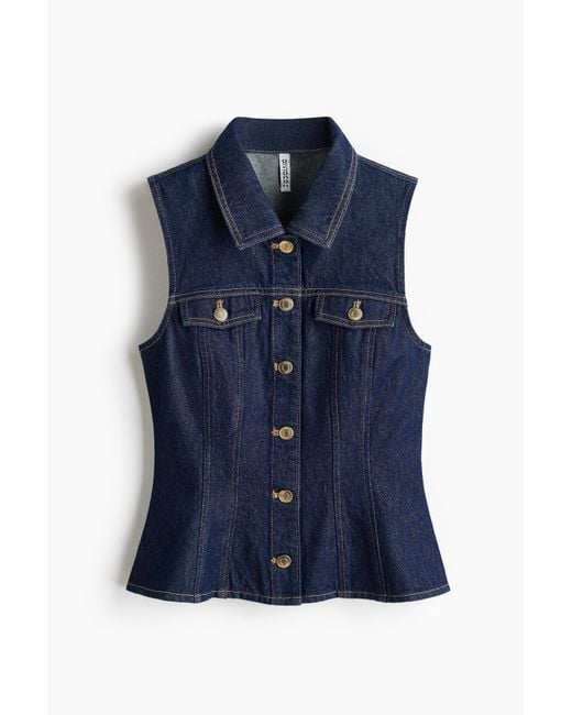 H&M Blue Jeansgilet mit Peplum