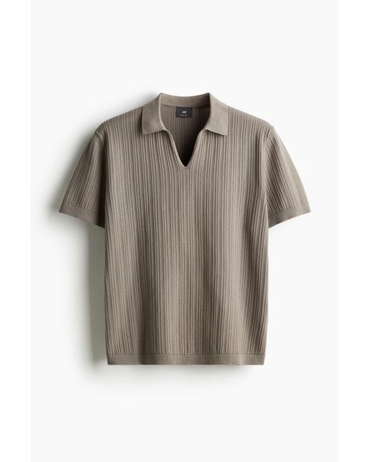 H&M Geripptes Poloshirt in Regular Fit in Gray für Herren