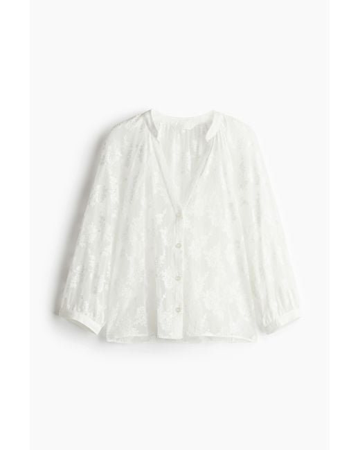 H&M White Spitzenbluse