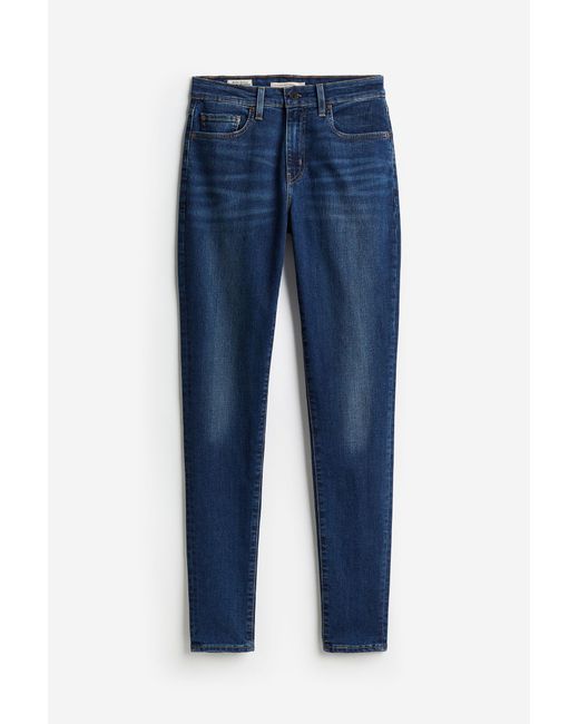 H&M 721 High-rise Skinny Jeans in het Blue