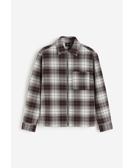 H&M Overshirt mit Reissverschluss in Loose Fit in Black für Herren