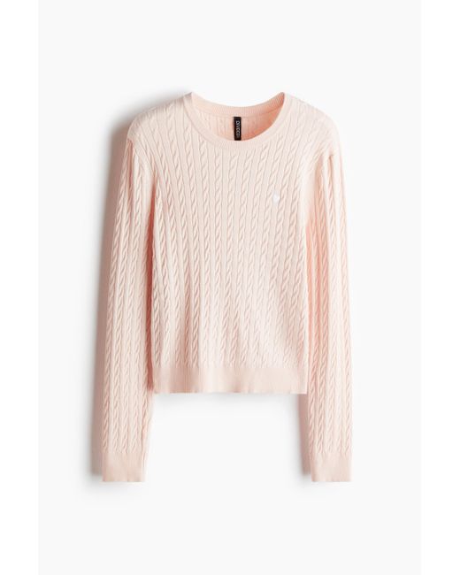 Pull En Maille Torsadée H&M en coloris Pink