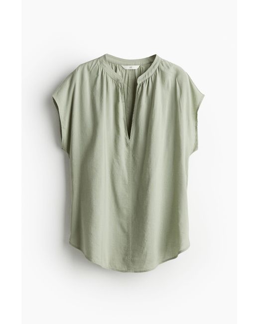 H&M Green Bluse mit Kappenärmeln