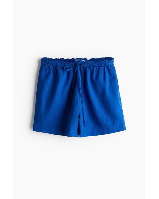 H&M Blue Shorts aus Leinenmix
