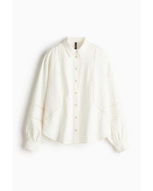 H&M White Luftige Bluse