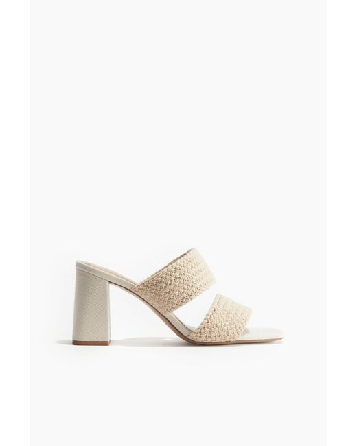 H&M Gevlochten Slip-in Sandaletten in het White