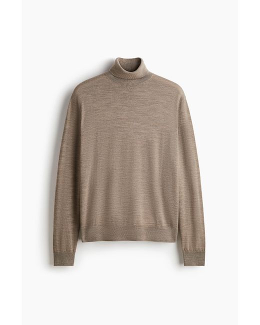 Pull Regular Fit En Laine H&M pour homme en coloris Brown