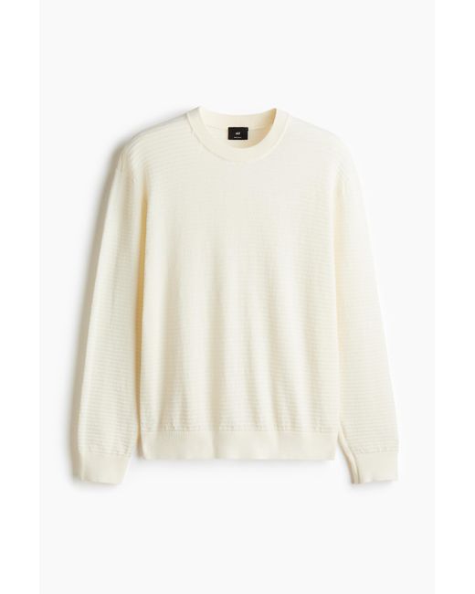 H&M Structuurgebreide Trui in het White voor heren
