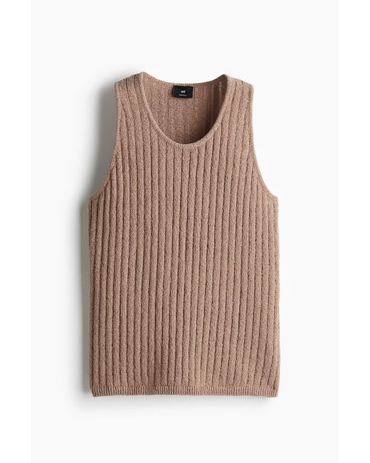 Débardeur Regular Fit en maille côtelée H&M pour homme en coloris Brown