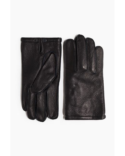 H&M Lederhandschuhe in Black für Herren