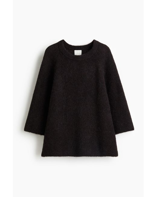 H&M Gebreide Trui Van Alpacawolmix in het Black