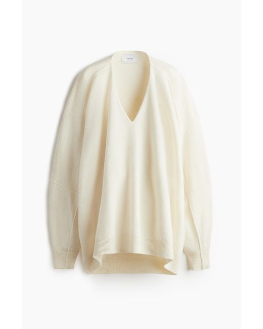 H&M Oversized Wollen Trui in het White