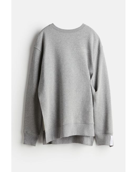 H&M Gray Oversized Sweatshirt mit gerafften Details