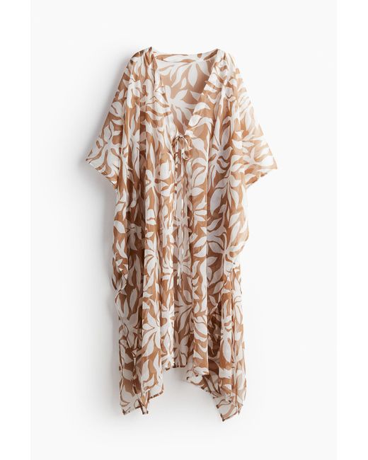 H&M Natural Strandkaftan aus Chiffon