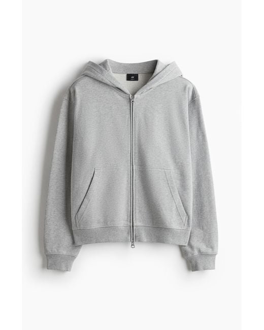 H&M Kastige Hoodiejacke in Loose Fit in Grau für Herren Lyst AT