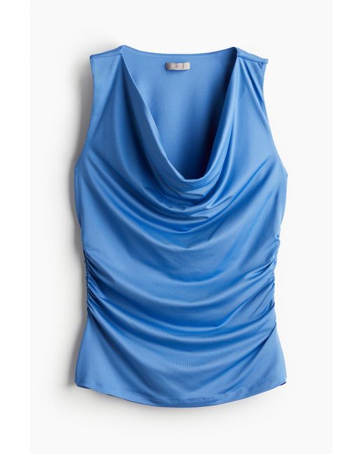 Top drapé H&M en coloris Blue