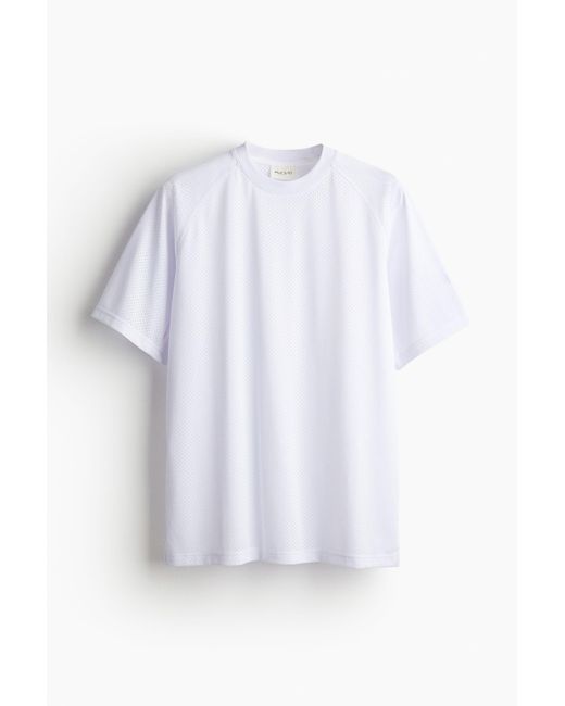 H&M DryMoveTM Sport-T-Shirt aus Mesh in White für Herren
