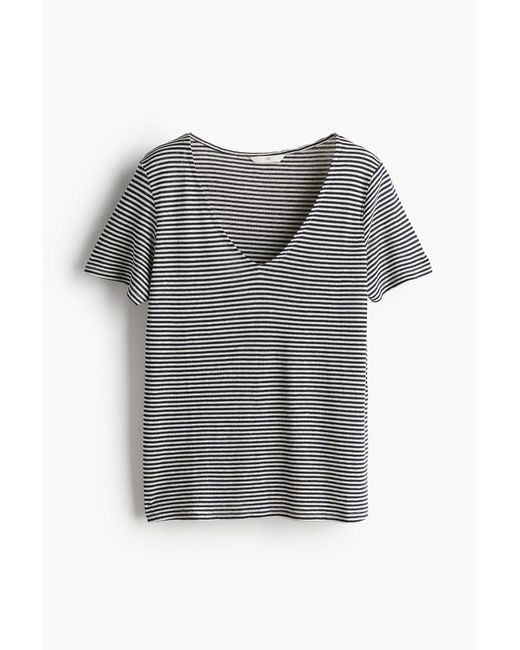 T-shirt en lin mélangé H&M en coloris Gray