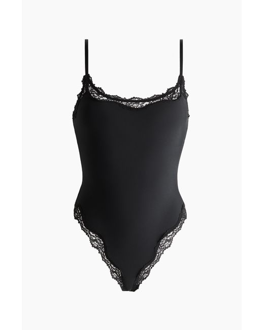 H&M Black Mikrofaser-Body mit wattierten Cups
