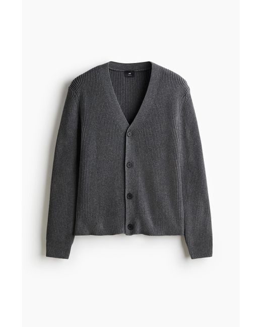 Gilet Regular Fit en maille côtelée H&M pour homme en coloris Black