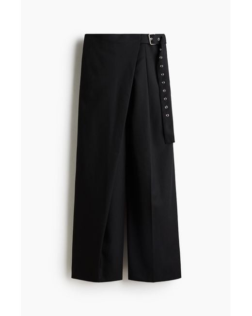 H&M Black Hose aus Wollmix mit Wickeldetail